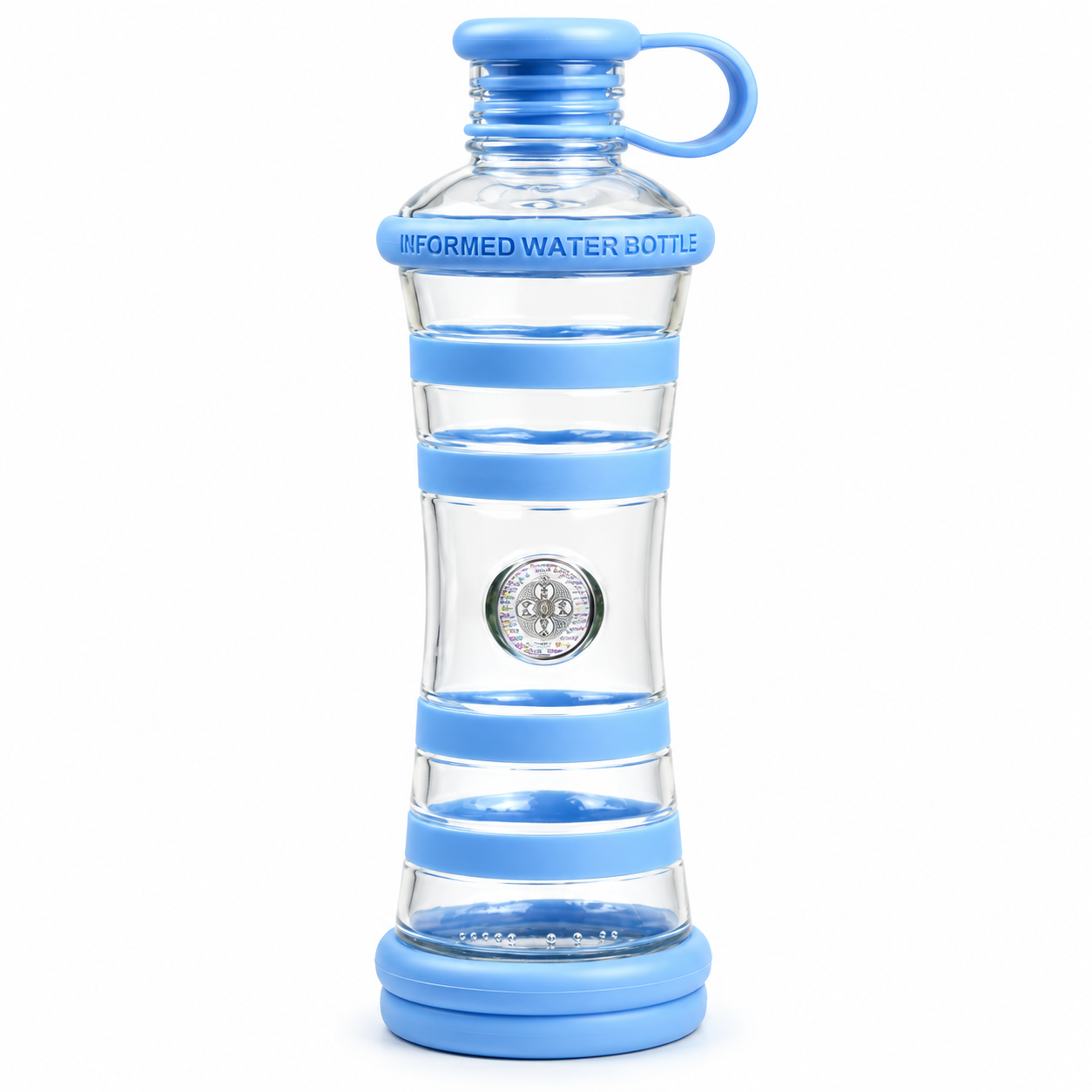 i9Bottle - Praktische Glasflasche mit Wasserenegetisierung (0,65l) Chakra-Edition